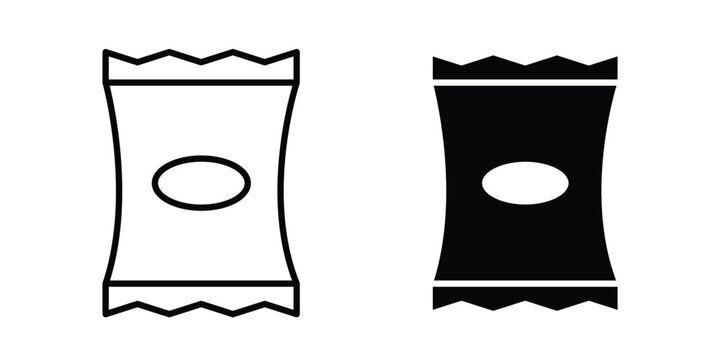Chips icon collection. Thin linear outline icon pack