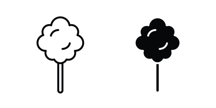 Cotton Candy icon collection. Thin linear outline icon pack