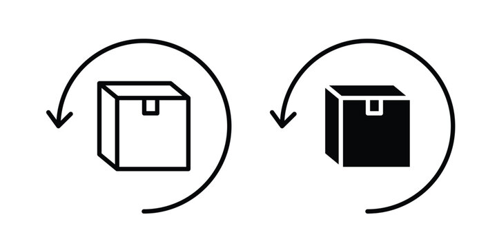 Easy returns icon collection. Thin linear outline icon pack