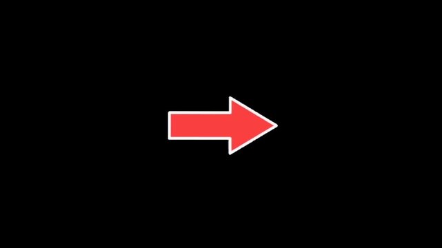Red arrow pointing to the right on black
