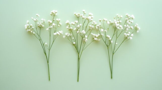 white flowers on green background