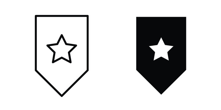 Military rank badge icon collection. Thin linear outline icon pack