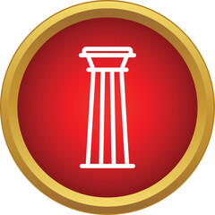 Naklejka premium Ancient classical column icon symbolizing history, architecture, and support