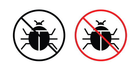 No insect sign collection. Thin linear outline icon pack © nancy