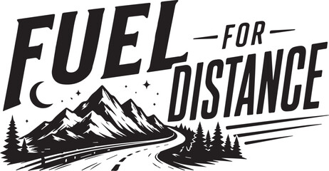 Fuel for Distance - Inspirational Logo Design: A motivational emblem for endurance, illustrating a path towards a mountainous horizon, reflecting a journey towards achieving goals.  © DesignINKZ