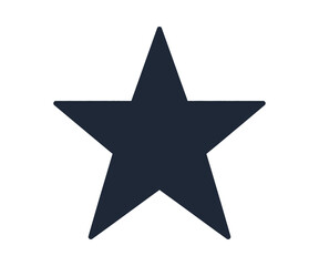 Obraz premium Dark navy blue five pointed star icon on white background