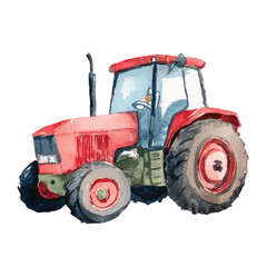 Obraz premium Red Tractor with Large Tires.