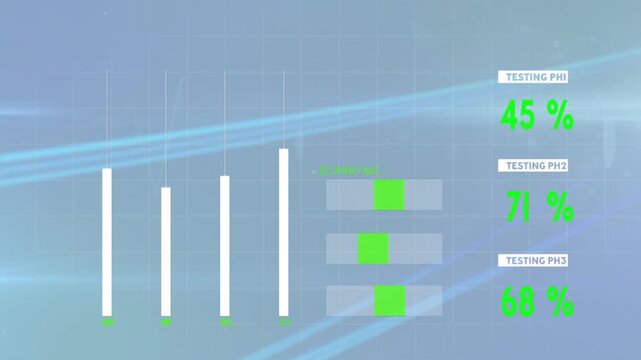 On load vertical bars appearing and fluctuating while progress bars shifting, showing test rates