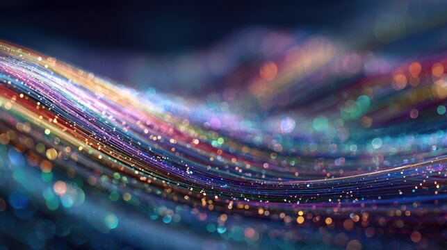 Abstract flowing lines with bokeh effect