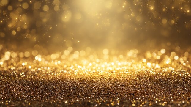 Glittering golden background with bokeh effect