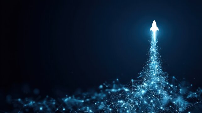 Abstract illustration of a rocket launching
