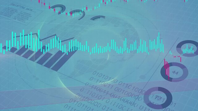 Teal-blue ripple starting dashboard expanding cyan wave growing bars updating rings showing growth