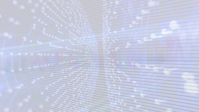 On playback start radial light field pulsing, dots drifting, scanlines shimmering to suggest depth