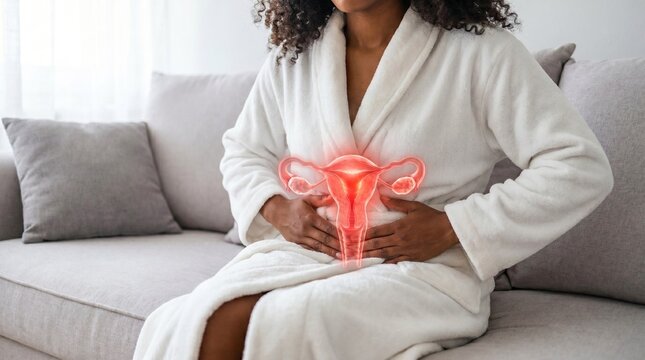 uterus, pain, woman, fibroids, endometriosis, gynecology, anatomy, reproductive, african american, cancer.