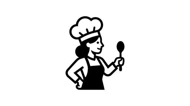 Chef with spoon icon