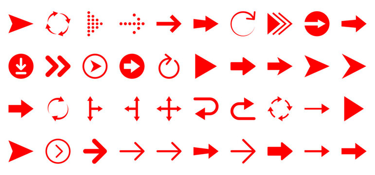Arrow icon set. arrow. cursor. Modern simple arrows. collection, different arrow signs, black arrows icons. Arrow big black set. Vector illustration.