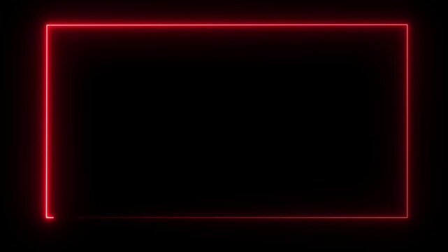 light glowing neon blue color picture frame rectangle animation icon