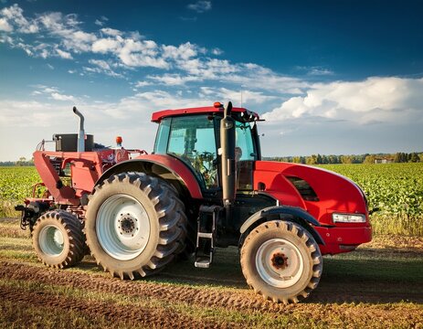 red tractor ai generated