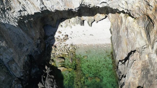 Parliament House Cave on Holy Island, Wales
