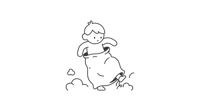Little Boy Playing in Garden Soil.