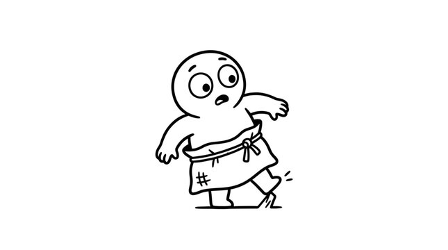 Cartoon character in shorts running fast.