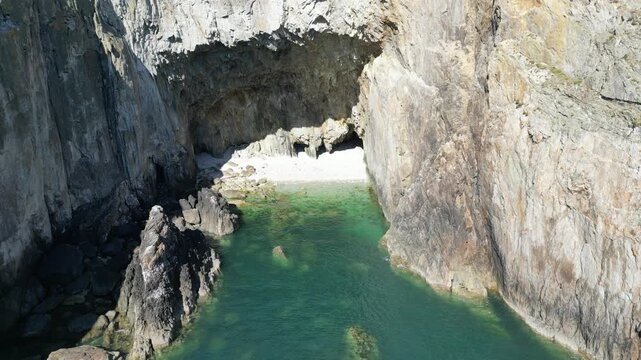 Parliament House Cave on Holy Island, Wales