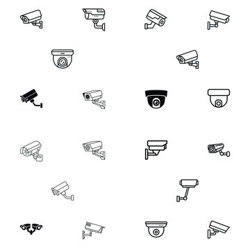 various security camera icons set