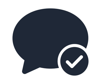 Confirmed chat message icon with checkmark