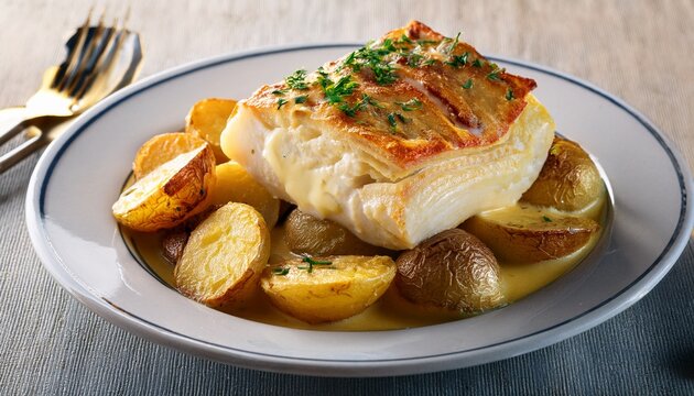 bacalhau com natas cod baked with cream and potatoes