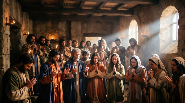 The descent of the Holy Spirit on the Apostles. Pentecost.