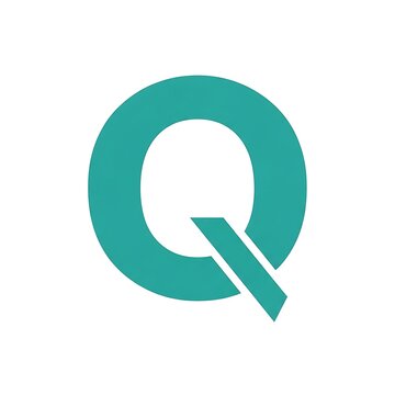 Teal letter Q logo symbol.