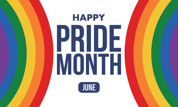 LGBT Pride Month in June. 2026. Lesbian Gay Bisexual Transgender. Celebrated annual. LGBT flag. Rainbow love concept. Human rights and tolerance. Poster, banner and background. Vector illustration