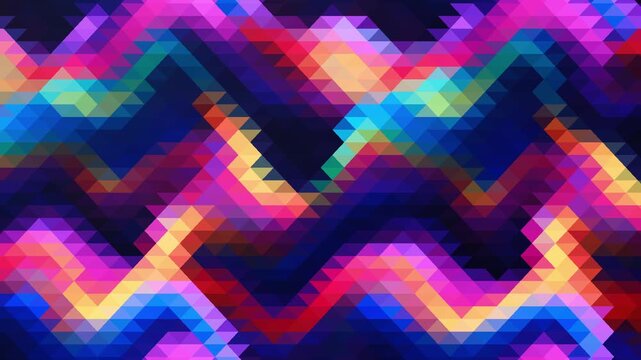 interlocking colored geometric shapes changing abstract motion background, mosaic pattern