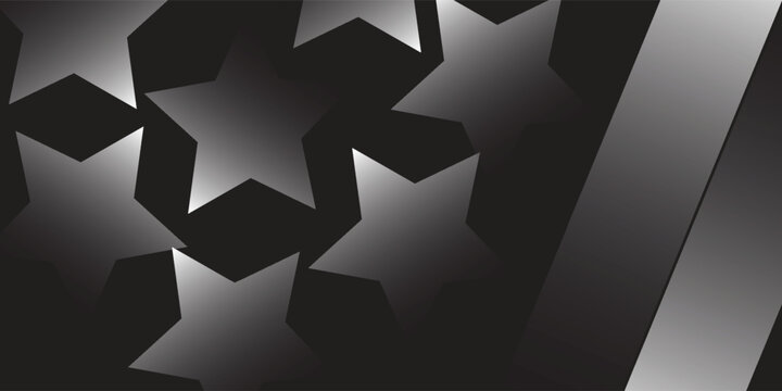 rectangles and stars in white and a black background