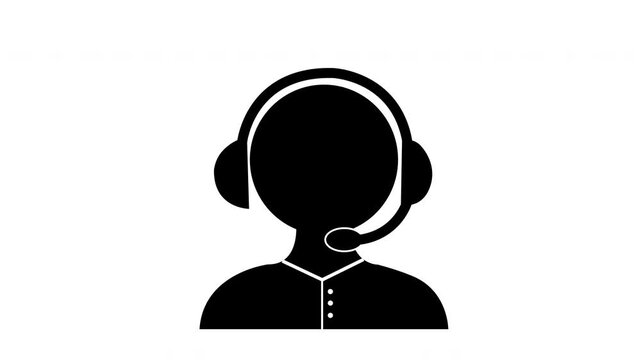 customer service male pictogram animation loop