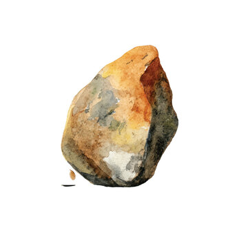 Large Rock with Orange and Gray.