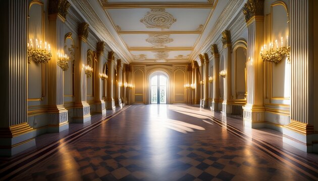 royal palace hallway sunlight impeccable interior virtual tour decorative