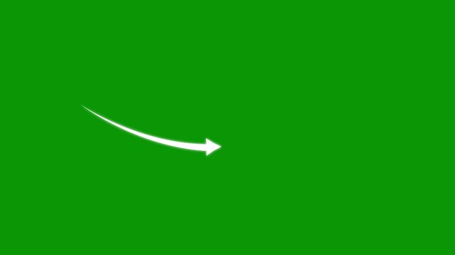 Line Arrow Animation, Zigzag arrow pointing down, white straight arrows animation, Dotted line arrow animation, Downward Zigzag Arrow Animation, Thin dotted line arrow animation on green background,