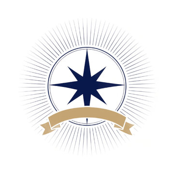 A 3d glossy web button icon of a compass rose vector symbol designed for map navigation on a round circle  with transparent  background