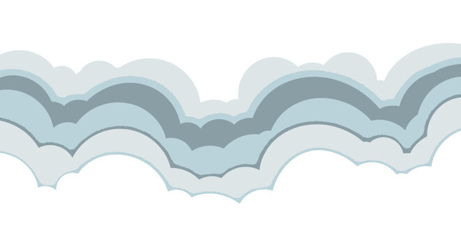 Abstract cloud background design with pastel layers on white.