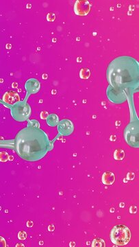 Vertical video: Initial pulse sending teal clusters drifting, linking, splitting to show depth