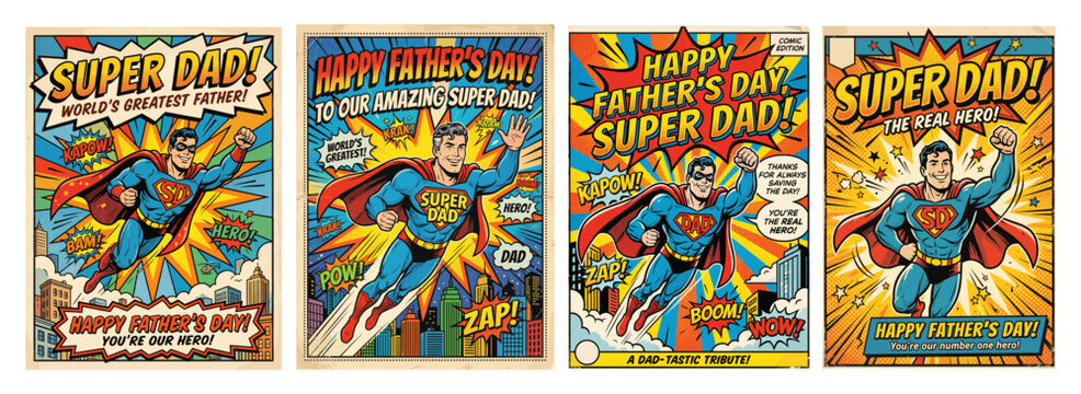 Super Dad celebrates Father's Day with joyful comic book style action