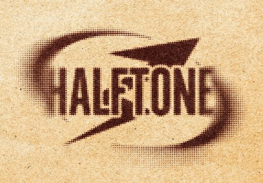 Sepia Blur Text Effect &ndash; Halftone Typography for Logo, Poster & Branding (PSD)