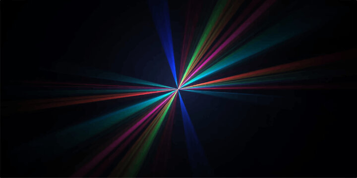 An abstract colorful background of glowing lines and vibrant rays captures the fast motion of light and energy, creating a dynamic laser-like wave pattern reminiscent of speed and night neon art
