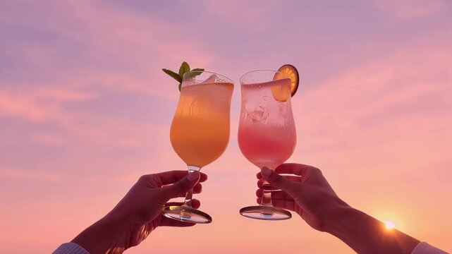 Refreshing Summer Cocktails at Sunset