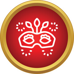 Obraz premium Decorative carnival mask icon signaling festivity and party on a red background