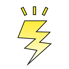 充電完了を表す稲妻アイコンのシンプルなベクターイラスト © タケピー