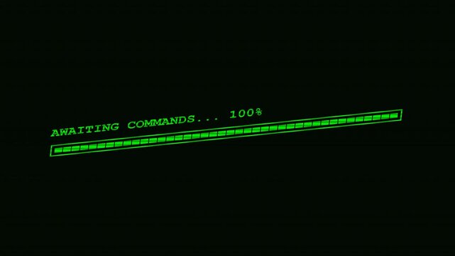 Retro Terminal Loading Bar Brute Forcing Kernel Matrix Green 3D