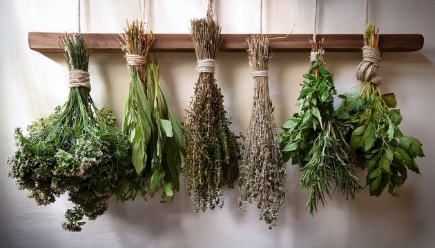 fresh herbs hanging to dry rustic herb drying methods ultra realistic dried herbs decor diy hanging herbs for kitchen