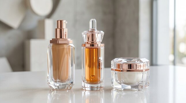 Luxury Skincare Bottles Collection Minimal Aesthetic